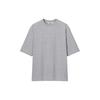 Uniqlo SS24 Серия U Минималистичная Свободная Полосатая Футболка с коротким рукавом Унисекс Топы Серый 467825-00