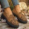 2024 Women's New Loafers Women's British Style Thick Sole Shoes Office Casual Leopard Print Designer Low Top Shoes