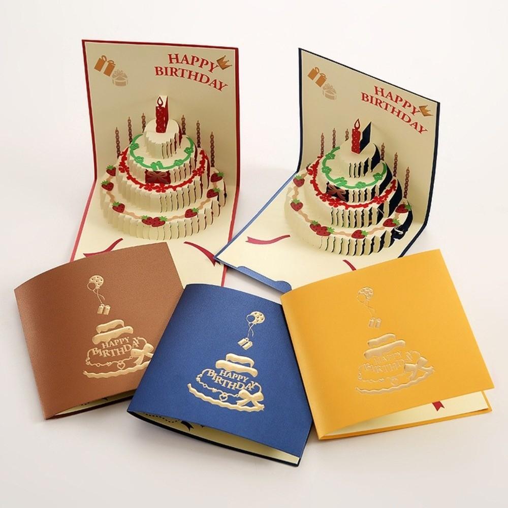 Handmade Miniatures 3D Pop Up Card Foldable Gift Card Gifts Birthday Card Birthday Party