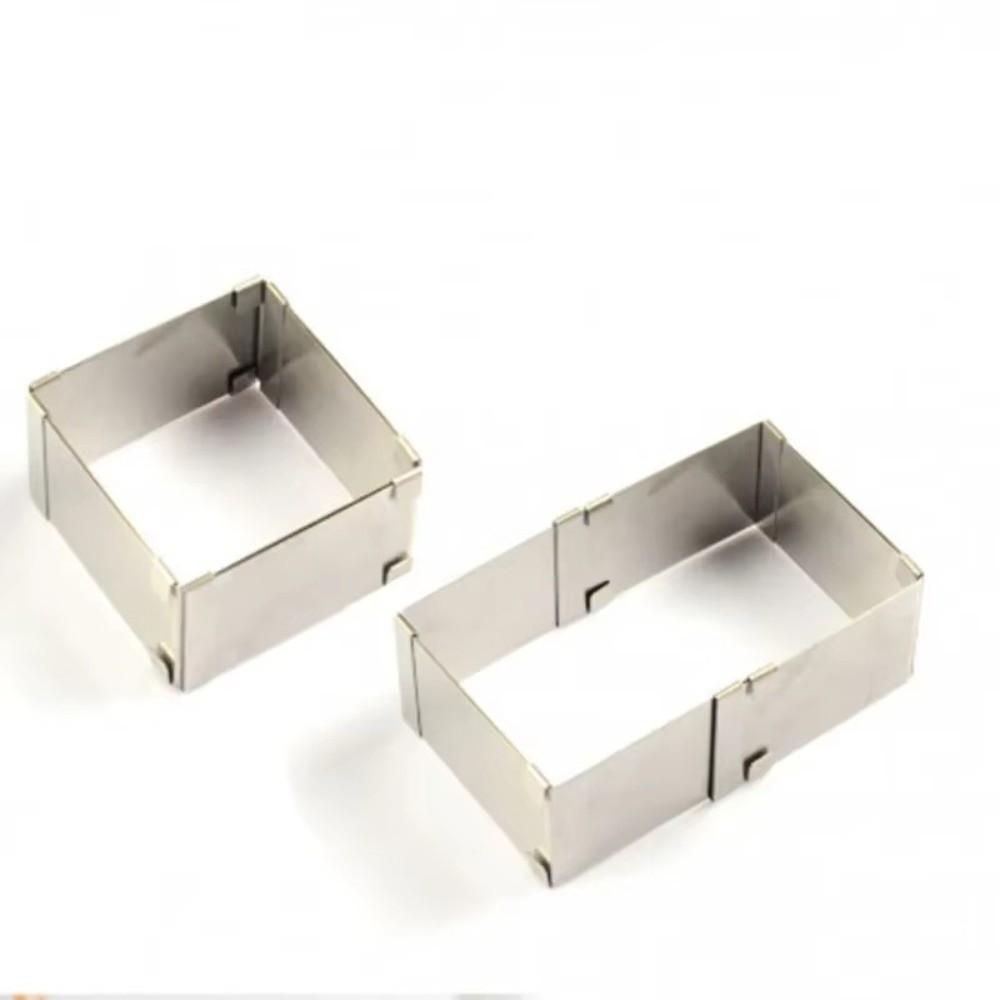 DIY Stainless Steel Baking Mould Square Dessert Baking Mould Adjustable Cake Mold  Cake Shop