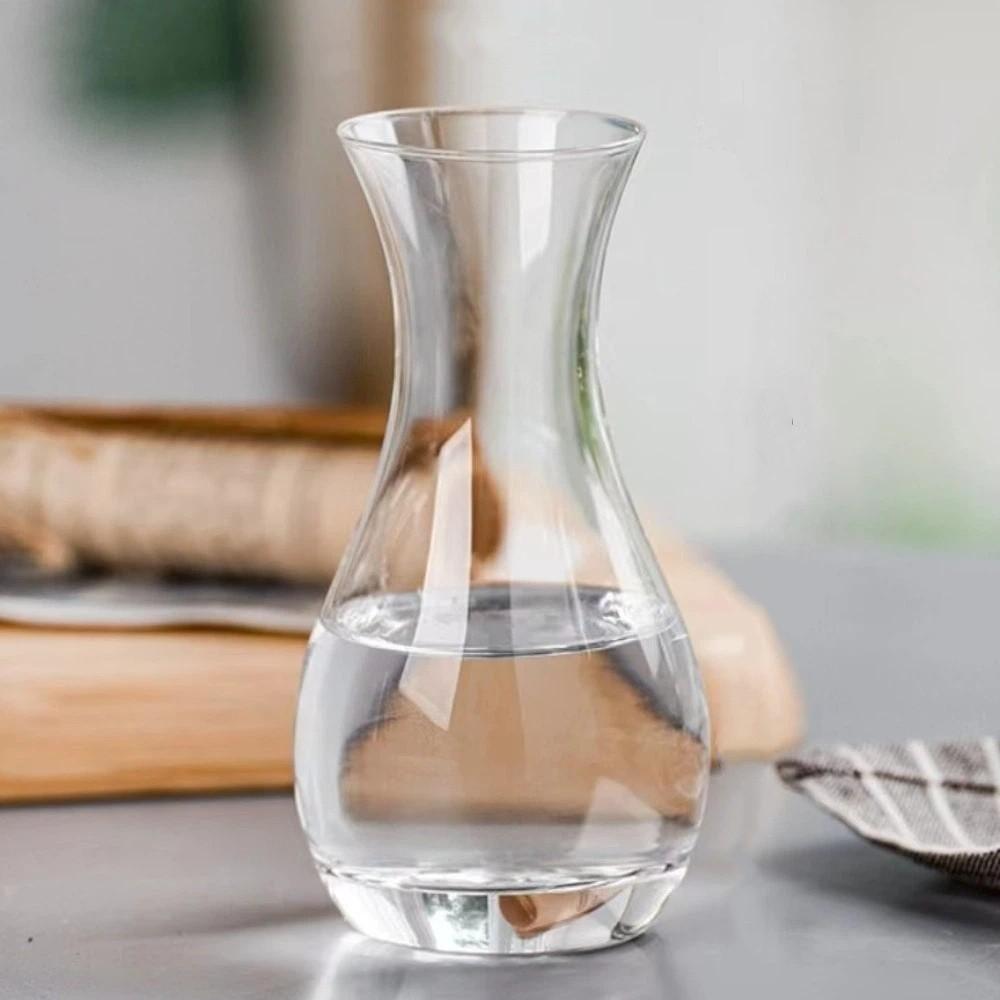 Slanted Mouth Transparent Glass Vase Water Droplet Shape Bud Vase Hydroponic Flower Vase Wedding