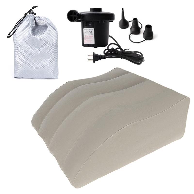 Inflatable Trapezoidal Leg Pillow Flocked Foot Pillow Inflatable Leg Cushion Knee Relaxation Leisure Inflatable Cushion