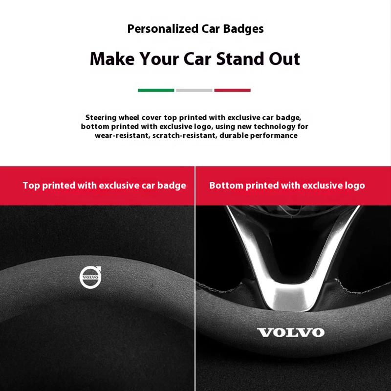 Дышащий и противоскользящий Для Volvo S60 V50 XC40 XC60 XC70 XC90 S40 S90 C30 V40 V60 V90 Автомобильный замшевый кожаный чехол на руль