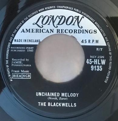 Пластинка 7 дюймов BLACKWELLS - Unchained Melody 45HLW9135 London Records 1960 UK Поп Б/у
