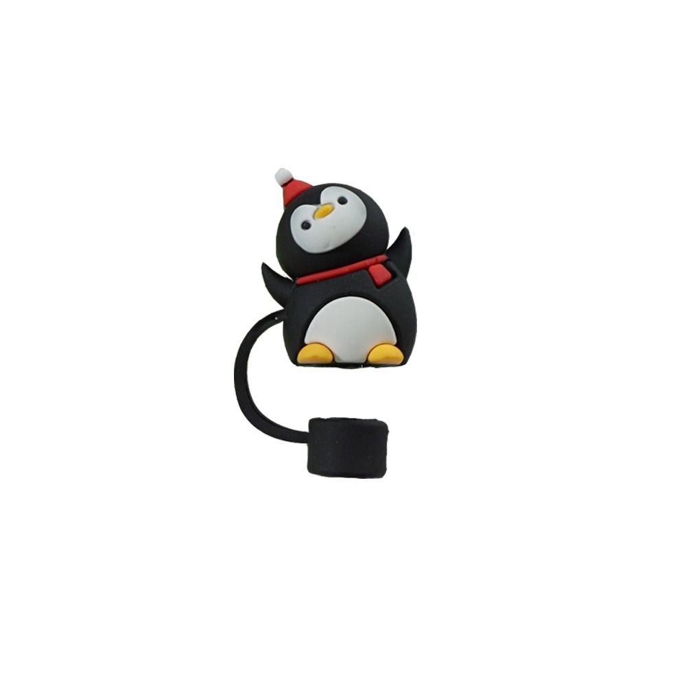 Cute Christmas Soft Drinking Straw Cap Dustproof Cover Silicone Straw Sleeve Dustproof Cap Straw Toppers Spill Proof Stopper
