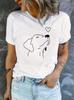 Dog Print Round Neck Sports Tshirt Short Sleeve Running Casual Tops Womens Activewear Aesthetic Clothes