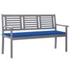 Day and Night - Day and Night 3-seater Garden Bench In Gray Eucalyptus Wood and 150 Cm Cushion