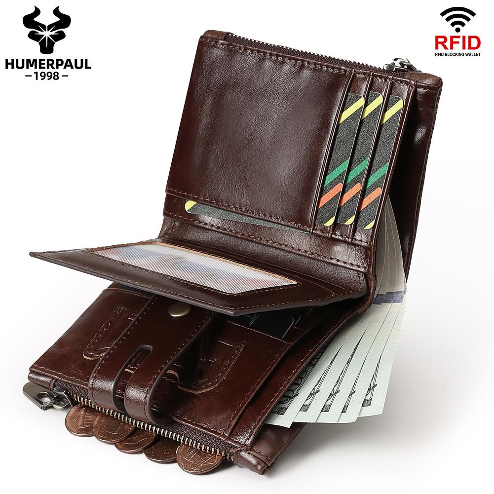 Humerpaul Женский кошелек - RFID-защита от кражи RFID-чипа Двусторонний складной Большая вместимость Многослотовые отделения для карт Короткий кошелек