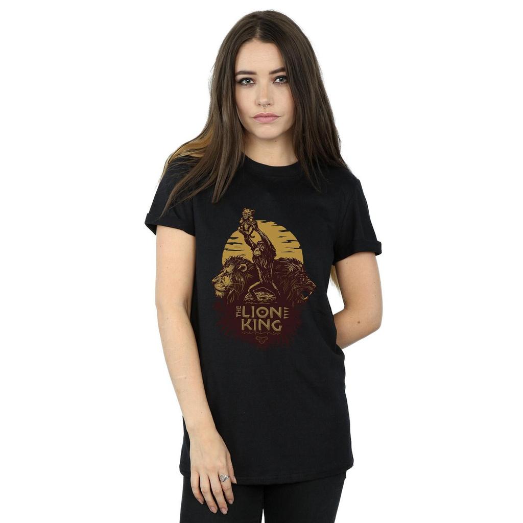 Disney Womens/Ladies The Lion King Movie Sunrise Collage Cotton Boyfriend T-Shirt