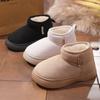 Ladies Shoes On Sale 2024 New Sleeve Women's Boots Winter Round Toe Plush Fleece for Warmth Solid Short Barrel Flat Snow Boots