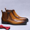 Модные мужские ботинки челси с высоким голенищем из натуральной кожи, британские ретро ботильоны, деловая повседневная трендовая мужская обувь