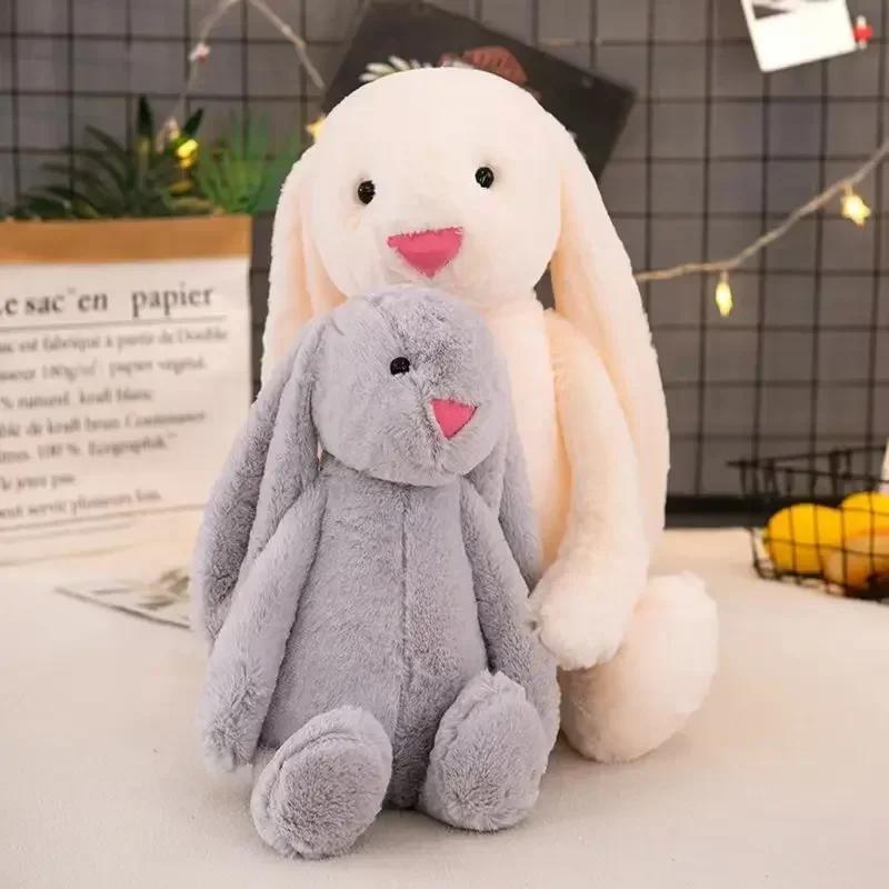 35cm Stuffed Long Ear Rabbit Soft Plush Toy Cute Bunny Cartoon Animal Sleeping Doll Kids Baby Soothing Doll Birthday Easter Gift
