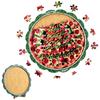 Christmas Pizza Wooden Puzzle Adult Version Children's Educational Toy Cartoon Animal Decompression Stuffy Cure Boyfriend and Girlfriend
