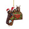 2D Dachshund Pendant Double Sided Merry Christmas Christmas Hanger Oranments Dachshund Cute Acrylic Christmas Dog Pendants