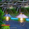 Outdoor Waterproof Retro Wrought Iron Solar Hanging Light for Garden and Camping