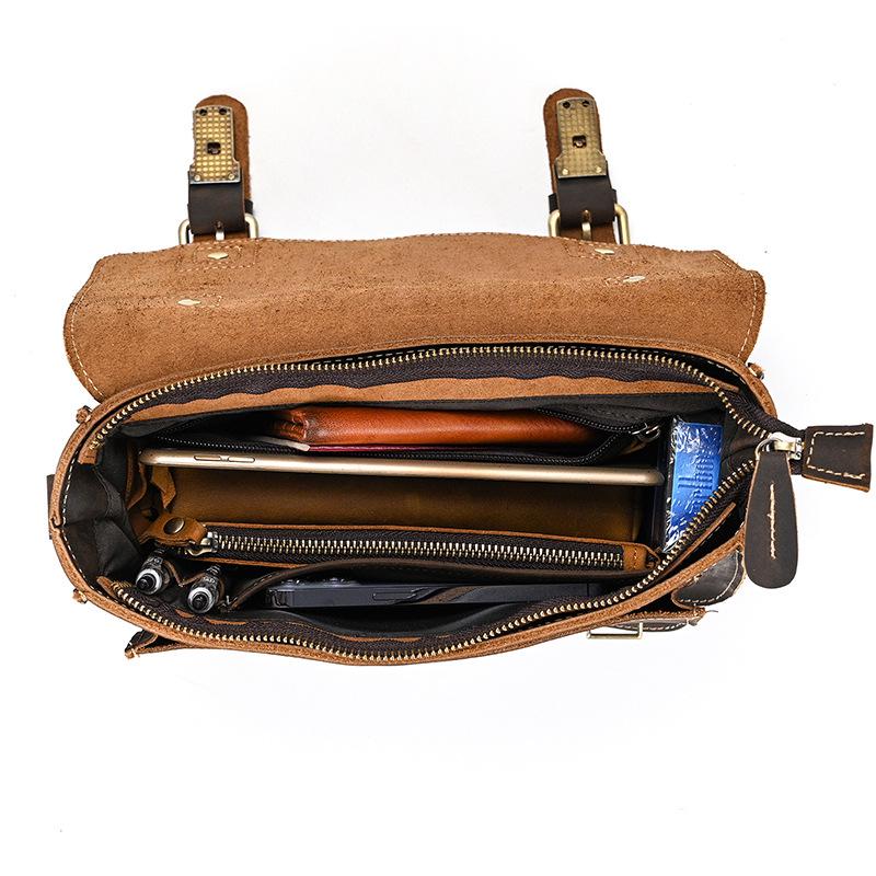 Мужская сумка-мессенджер из натуральной кожи Crazy Horse - стильная сумка через плечо для iPad