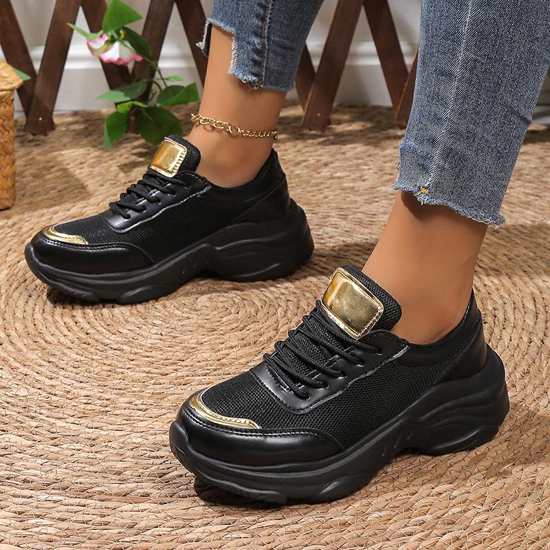 Дышащие белые кроссовки для женщин 2025 Весенняя мода Платформа Спортивная обувь Женская Повседневная Нескользящая Толстая подошва Вулканизированная обувь