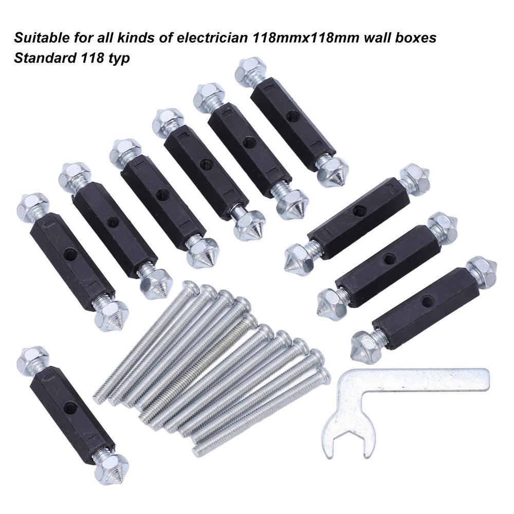 10pcs With Wrench Electrical Box Repairer Wall Electrical Box Screw Tool For Socket Junction