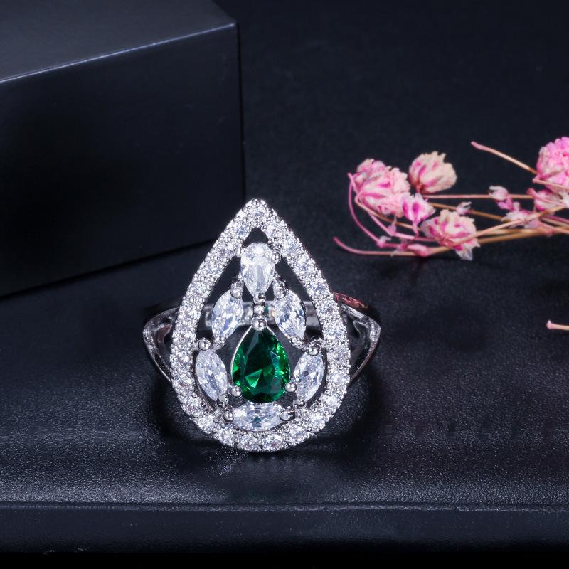 Темпераментное популярное кольцо, экологически чистая медь с покрытием из настоящего платинового сплава, слегка инкрустированное цирконием класса ААА, ювелирное изделие