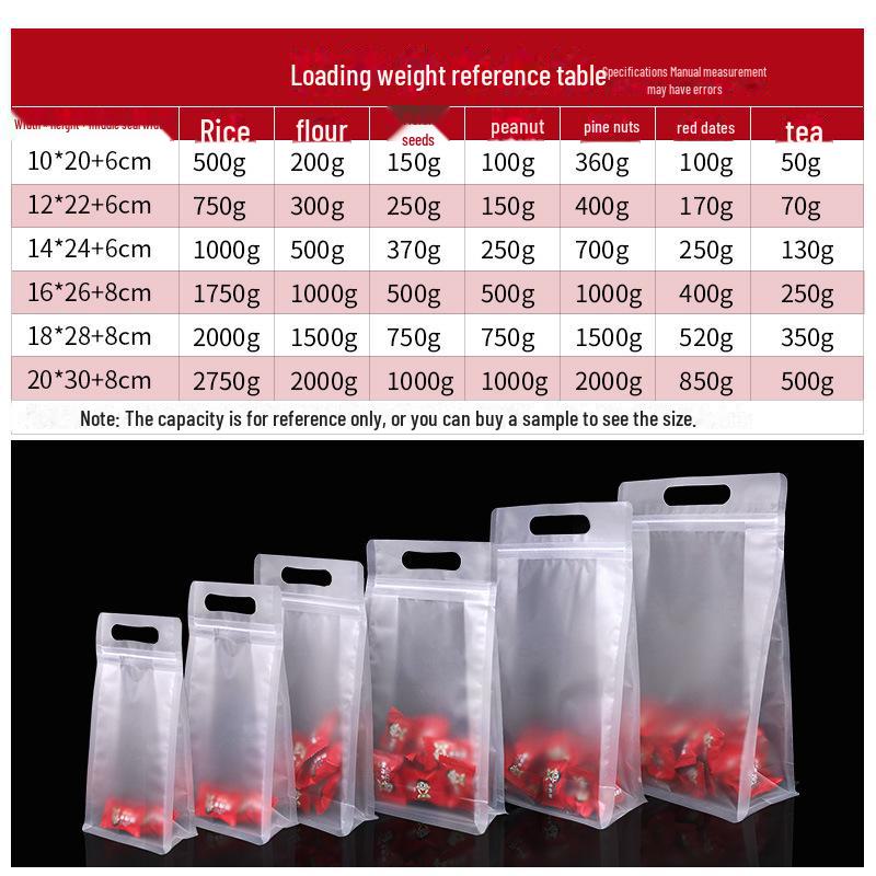 Восьмисторонний матовый прозрачный самозапечатывающийся плотный пакет для хранения больших объемов сухофруктов