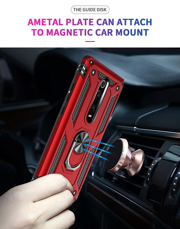 For Xiaomi Mi 9T Armor Shockproof Case for Xiaomi Mi 9T Pro Rugged Military Protective Car Holder Ring Case Cover Mi 9 T Pro