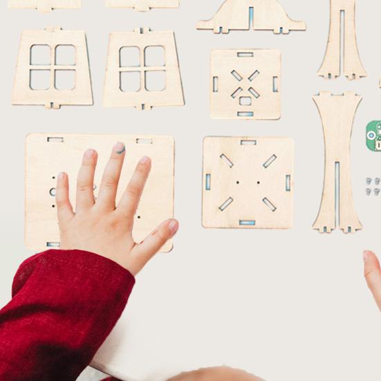 1 комплект экологически чистой настольной лампы ручной работы с голосовым управлением, забавной научной деревянной развивающей игрушки для детей, аксессуаров