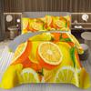 Лимон Апельсин Покрывало 2/3 шт. Полуторный Двуспальный Квинсайз Кингсайз Стеганый Набор Покрывал Летний Тропический Фруктовый Постельный Набор Для Девочки Подростковой Спальни