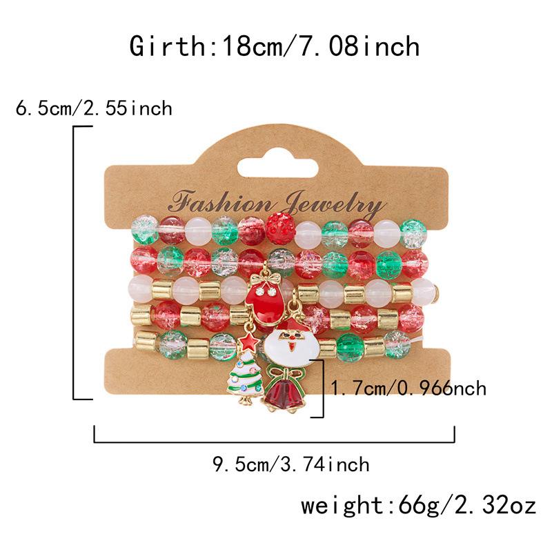 Clay Crystal Christmas Bracelet Set for Women Drip Glaze Christmas Color Alphabet Letter Beads Bracelet Kit Women Girls New Year Jewelry Accessories
