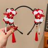 Tassel Chinese New Year Headwear Braid Hair Hanfu Hair Sticks Cute Red Bow Hairband  Children
