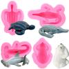 3D Animal Crocodiles Sea Turtle Shark Polar Bear Silicone Moulds For Cake Decorating Cupcake Topper Candy Chocolate Gum Paste Polymer Clay Moulds