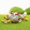 Japanese Micro Landscape: Handcrafted Hen & Chicks with Nest and Eggs for Garden Decor