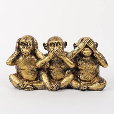 Полирезиновая статуэтка «Три мудрые обезьяны», экспонат для украшения дома и для подарка