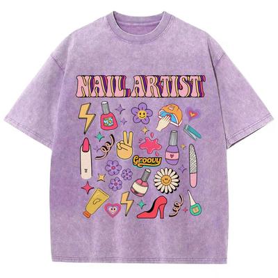 Женская футболка Girly Pink Cosmetic Elements Printed Hot Sweet Heart, высокое качество, свободная стирка, короткий рукав