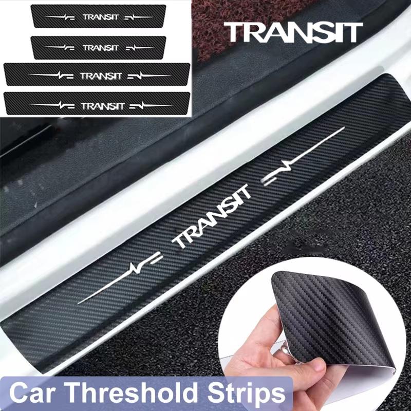 KLYE5 Car Door Sill Protector Stickers For Ford TRANSI Logo Badge Waterproof Decals Guard Plate Bumper Anti-Scratch Auto Accessories