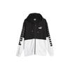 Color Block Logo Print Sports Hooded Woven Jacket Men Jacket Black 679606-01