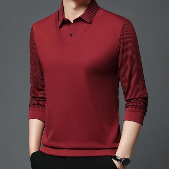 Мужская рубашка осень-зима из двух частей с отложным воротником и плюшевой подкладкой, официальная рубашка в деловом стиле для мужчин среднего возраста, офисная рабочая одежда для отцов