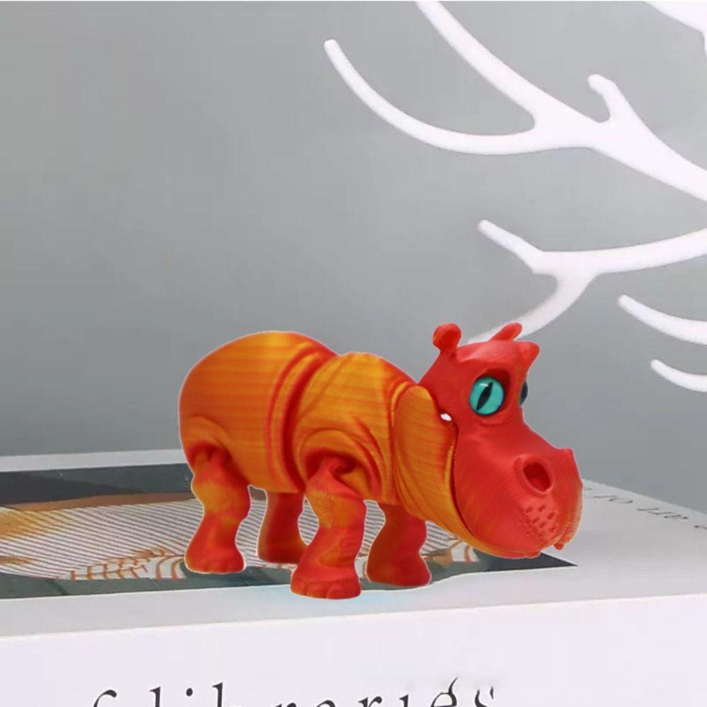 Фигурки гиппопотамов, напечатанные на 3D-принтере из PLA, Сенсорная игрушка, 3D-модель гиппопотама, Декор для стола