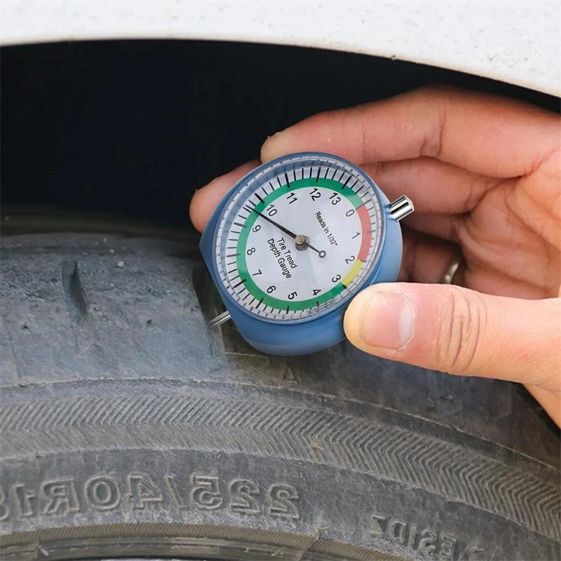 Tire Tread Depth Gauge Dial Type Tire Tread Depth Gauge Professional For Motorcycle Car Truck & Bus Easy Reading Dial