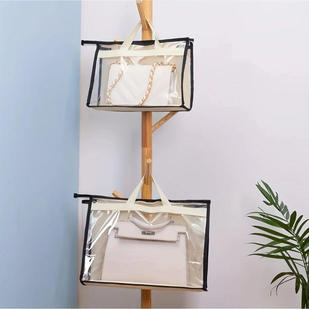 Clear Handbag Dust Bag Hanging Dustproof Bag Purse Storage Organizer Storage Bag Wardrobe