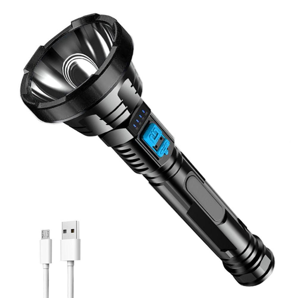 LED Flashlight Multifunctional Waterproof Flashlight Searchlight USB Charging Handheld Lantern Power Display Outdoor Accessories