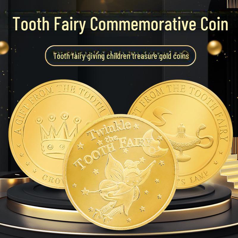 Набор золотых монет Зубная фея: Детская коробка с наградой за зуб и игрушка-украшение на Хэллоуин