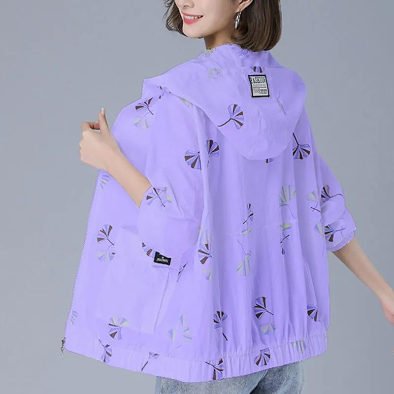 Большой размер вышитый летний солнцезащитный крем дышащая солнцезащитная одежда для женщин плюс размер