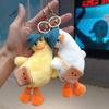 Creative Keychain Crooked Head Duck Plush Toy Key Chain Bag Pendant Hanging Keyring for Women Gift