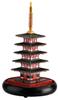 miniQ Miniature Cube 004 Gangoji Approximately 75mm PVC Complete Figure Five-Story Pagoda, Temple, Nara, Tall, & ABS, Pre-painted,