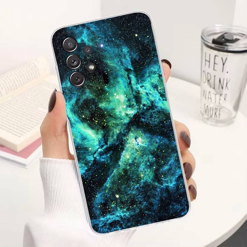 Space For Galaxy Universe Phone Case For Samsung A30,71,51,S9,10,20,Ultra,FE,Lite, S22,23,21,PIus,Transparent, Silicone Case