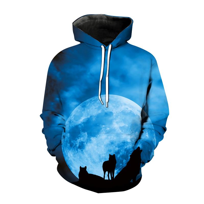 Весенние новые модные толстовки с капюшоном с принтом животных волка 3D для мужчин и женщин повседневная толстовка с капюшоном