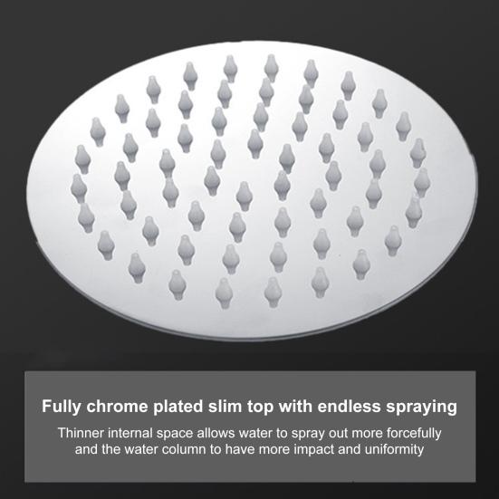 Large Stainless Steel Shower Head 360 Degrees Water Discharge High Pressure Rainfall