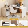 L-образный компьютерный стол со шкафом для ящиков Современный белый деревянный стол для ноутбука Прочный несущий деревянный письменный стол для домашнего офиса