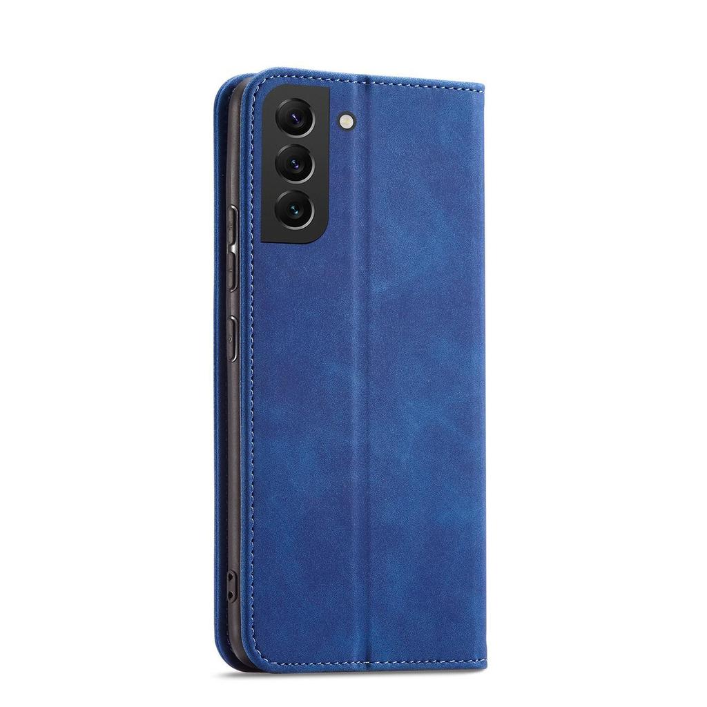 Premium Magnetic Wallet Case for Samsung Galaxy S23 Ultra - Blue Stand Flip Cover
