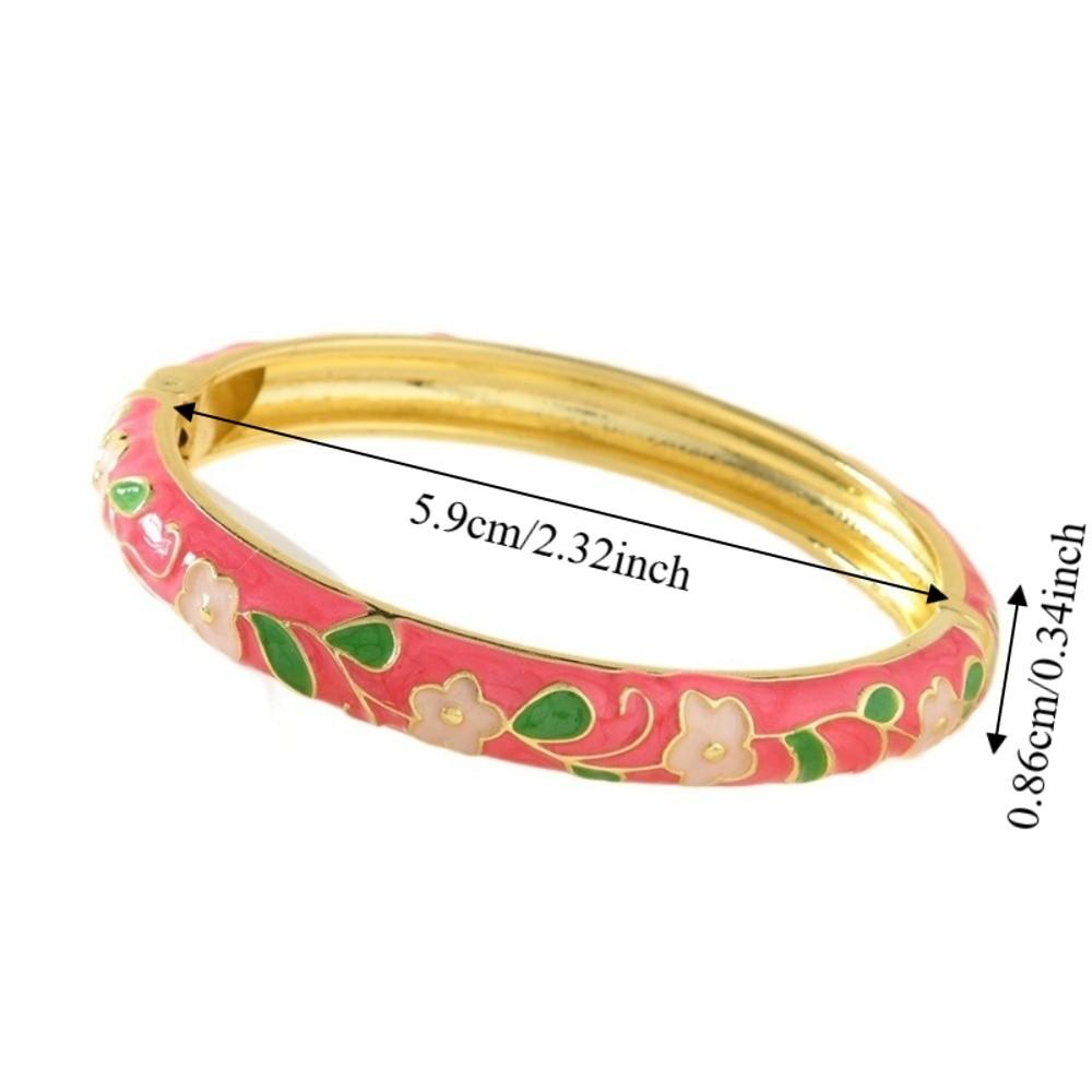 Zinc Zinc Zinc Alloy Enamel Bracelet Floral Motifs Flower Texture Bracelet Dropped Glaze Bracelet African